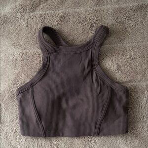 lululemon athletica ribbed high neck sports bra in JAVA